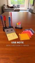 USB Note™ Magnetic Sticky Note Holder & Secret Desk Organizer