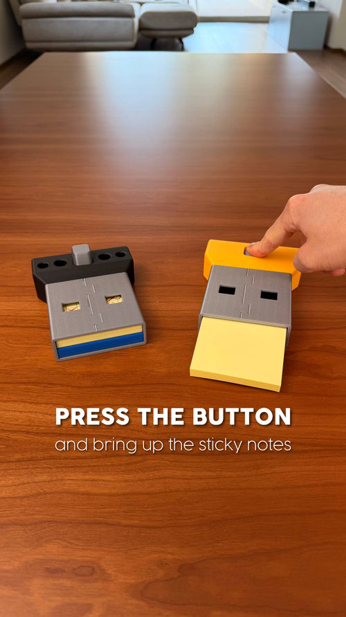 USB Note™ Magnetic Sticky Note Holder & Secret Desk Organizer