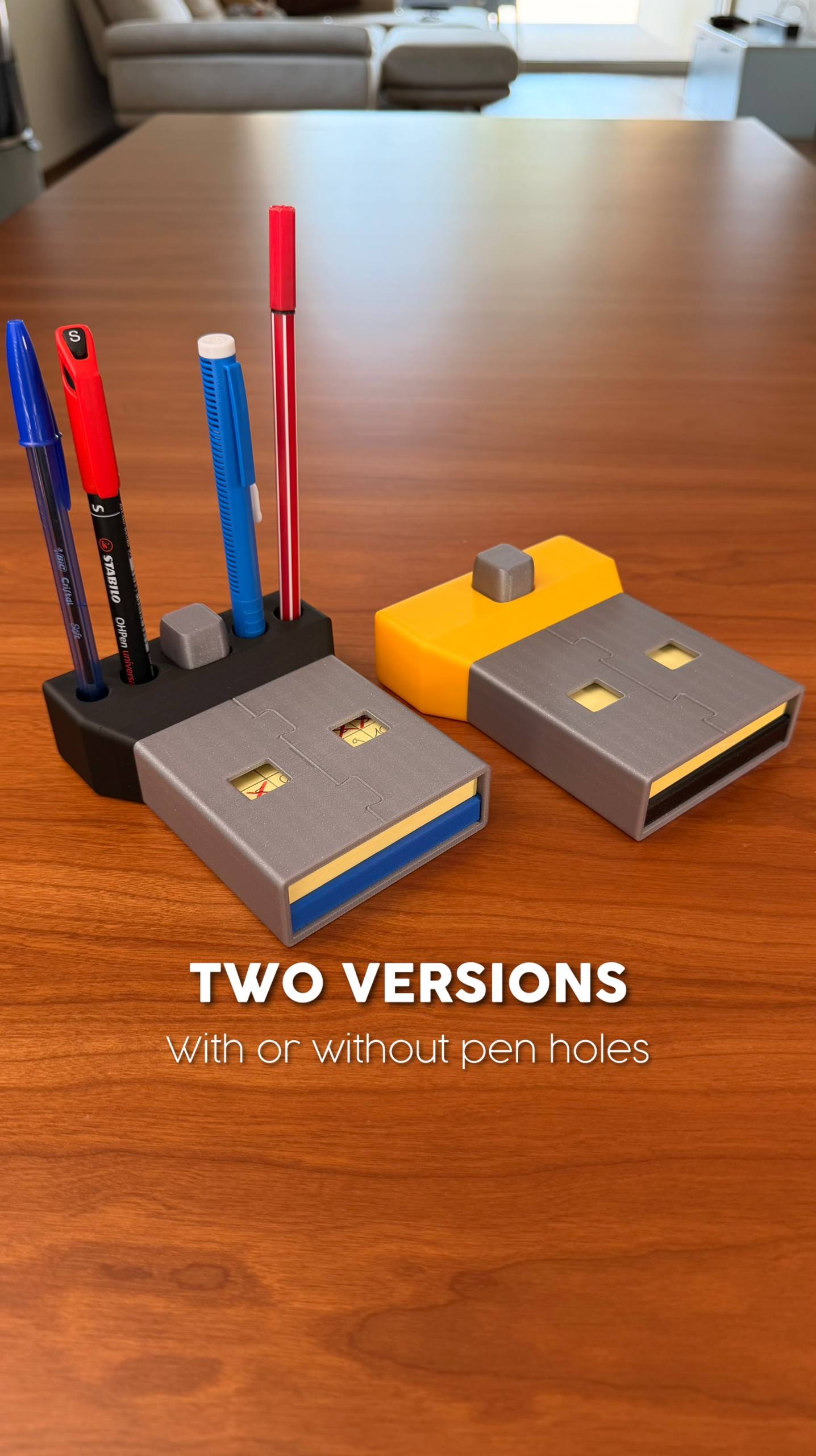 USB Note™ Magnetic Sticky Note Holder & Secret Desk Organizer
