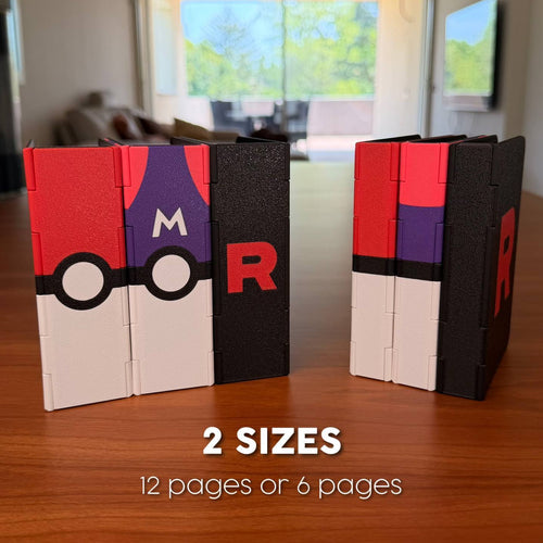 Poke Book TCG Binder w/ Magnetic Lid – Sliding Top Loader Card Storage (6 & 12 Page) | Pokémon Card Binder